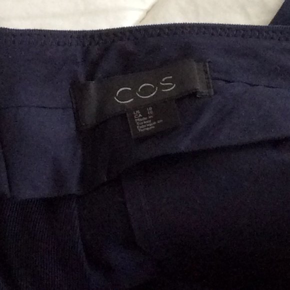 COS wide leg cropped navy blue pants Size 10 - Picture 6 of 9